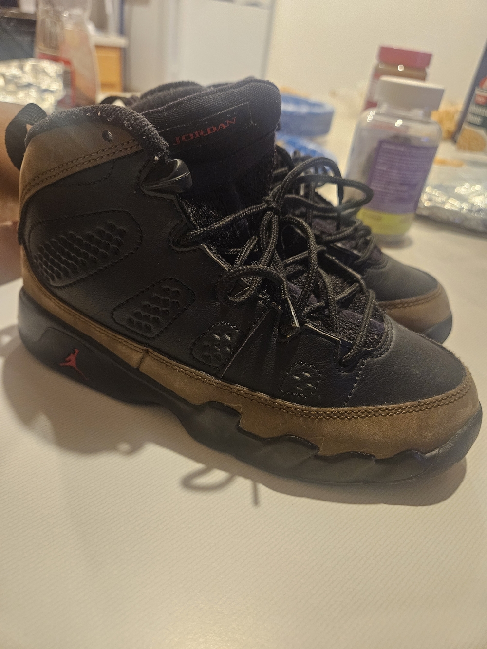 Jordan Kids' Black & Brown 9s Siz3 13c